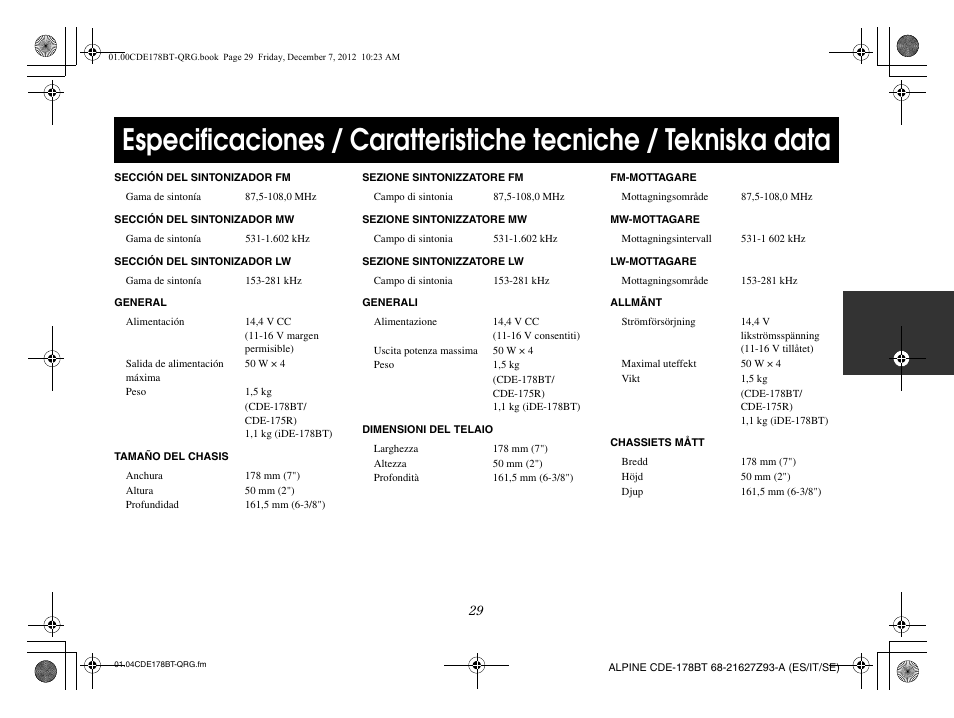 Alpine iDE-178BT User Manual | Page 67 / 112