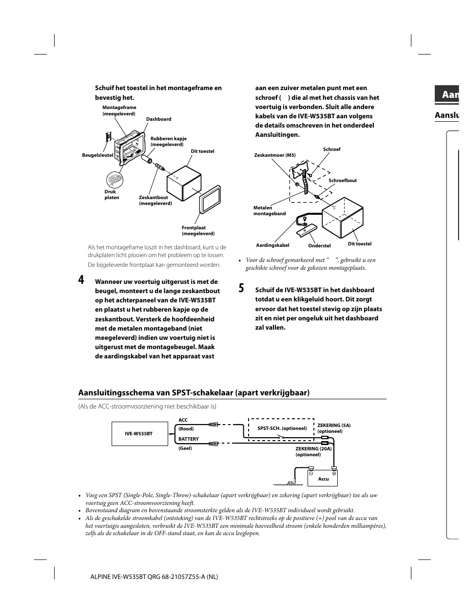 Aanslu | Alpine IVE-W535BT User Manual | Page 110 / 164