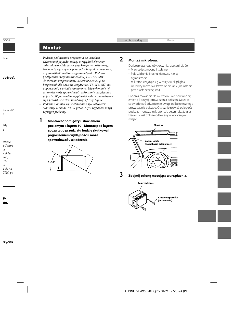 En de fr es it se nl ru pl gr, Montaż | Alpine IVE-W535BT User Manual | Page 141 / 164