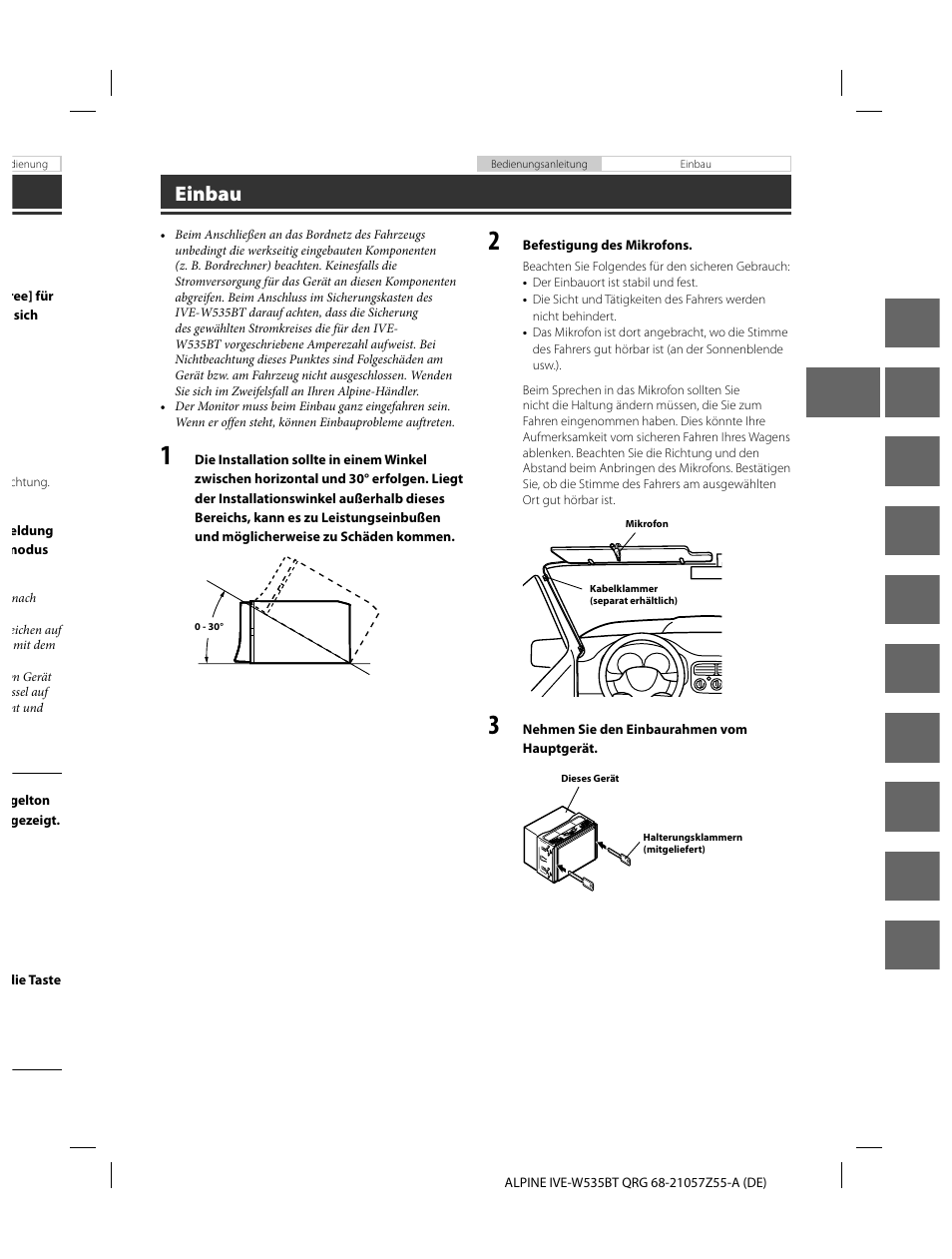 En de fr es it se nl ru pl gr, Einbau | Alpine IVE-W535BT User Manual | Page 29 / 164