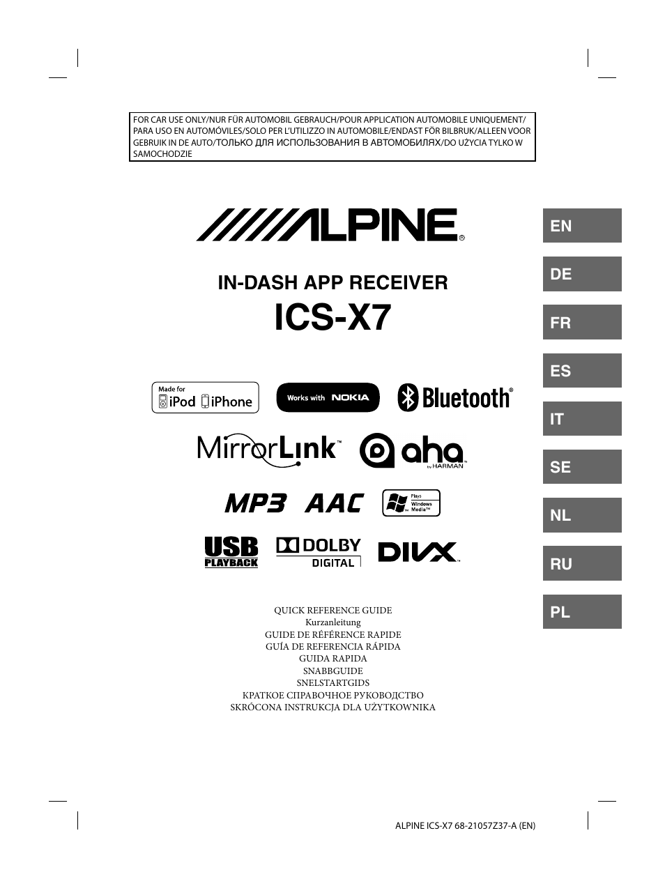 Alpine ICS-X7 User Manual | 164 pages