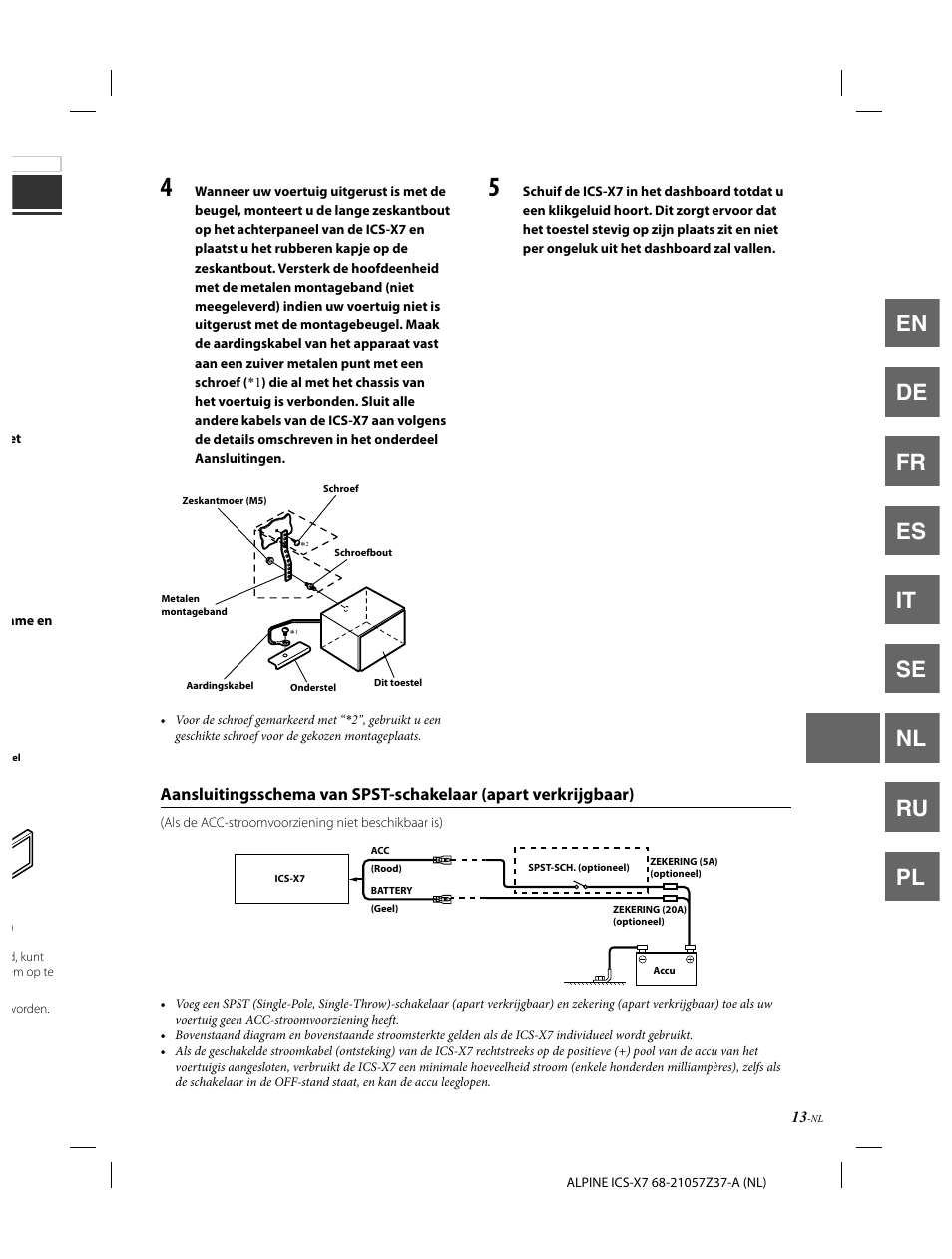 En de fr es it se nl ru pl | Alpine ICS-X7 User Manual | Page 123 / 164