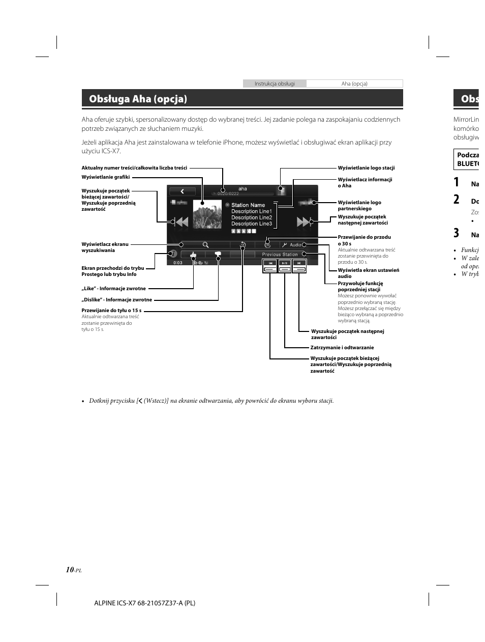 Obsługa aha (opcja) | Alpine ICS-X7 User Manual | Page 156 / 164