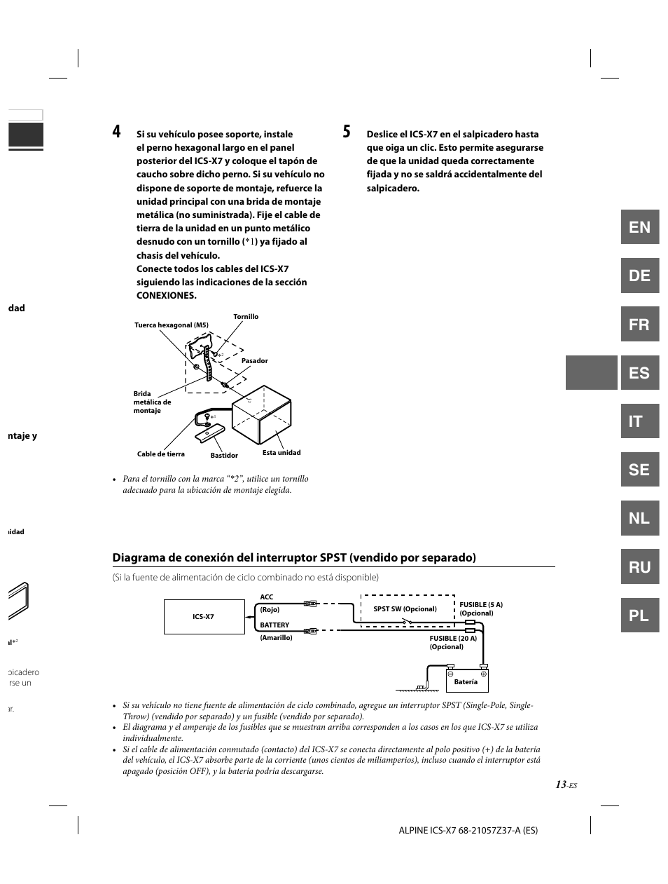 En de fr es it se nl ru pl | Alpine ICS-X7 User Manual | Page 69 / 164