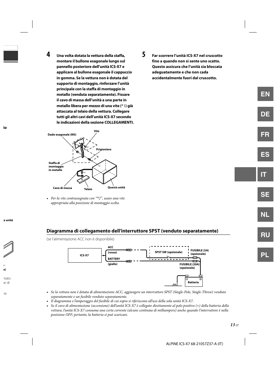 En de fr es it se nl ru pl | Alpine ICS-X7 User Manual | Page 87 / 164
