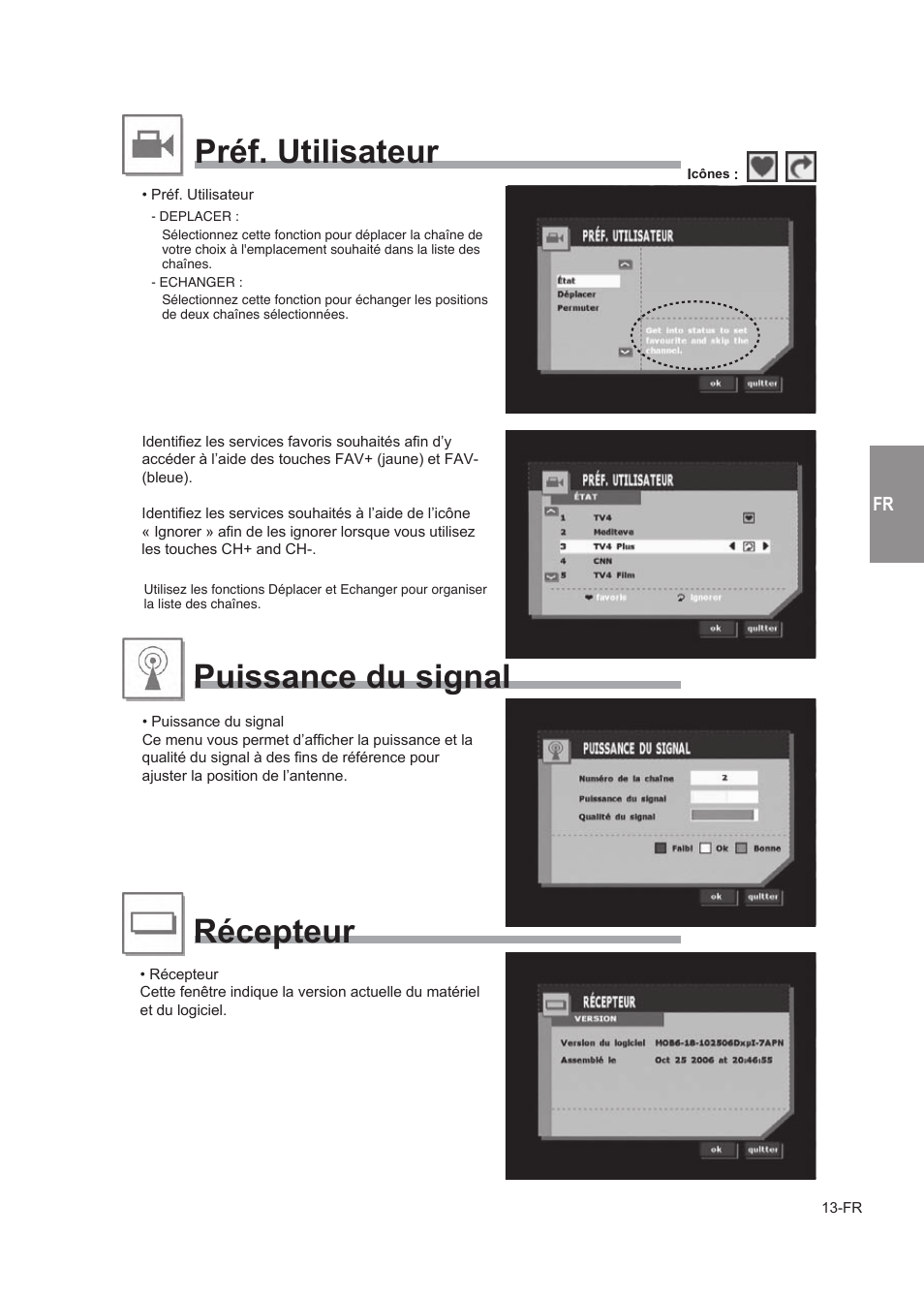 Préf. utilisateur puissance du signal récepteur, Outils | Alpine TUE-T150DV User Manual | Page 51 / 140