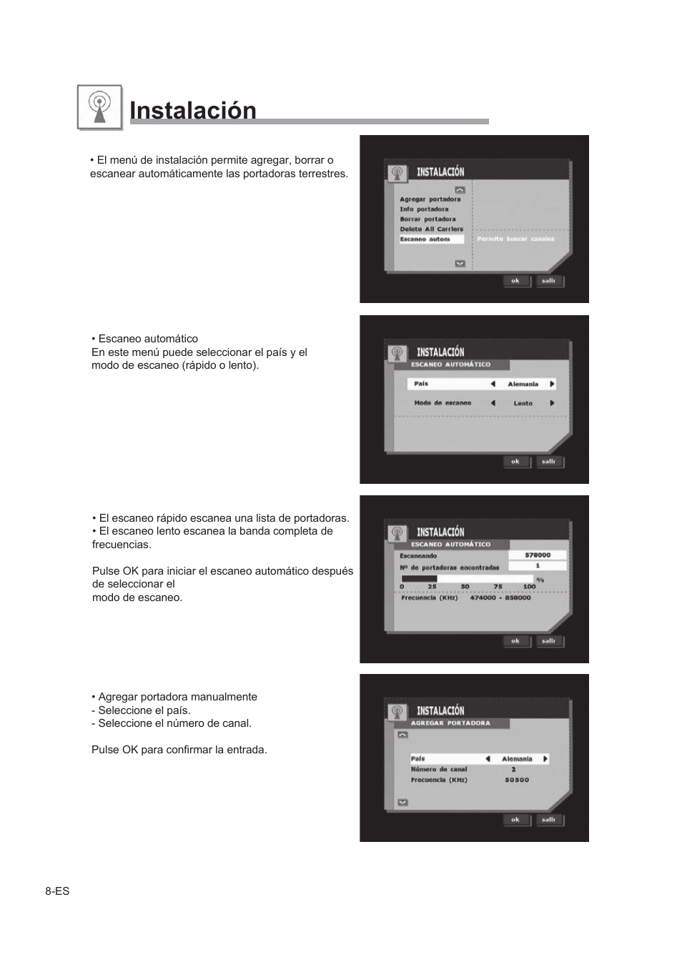 Instalación | Alpine TUE-T150DV User Manual | Page 66 / 140