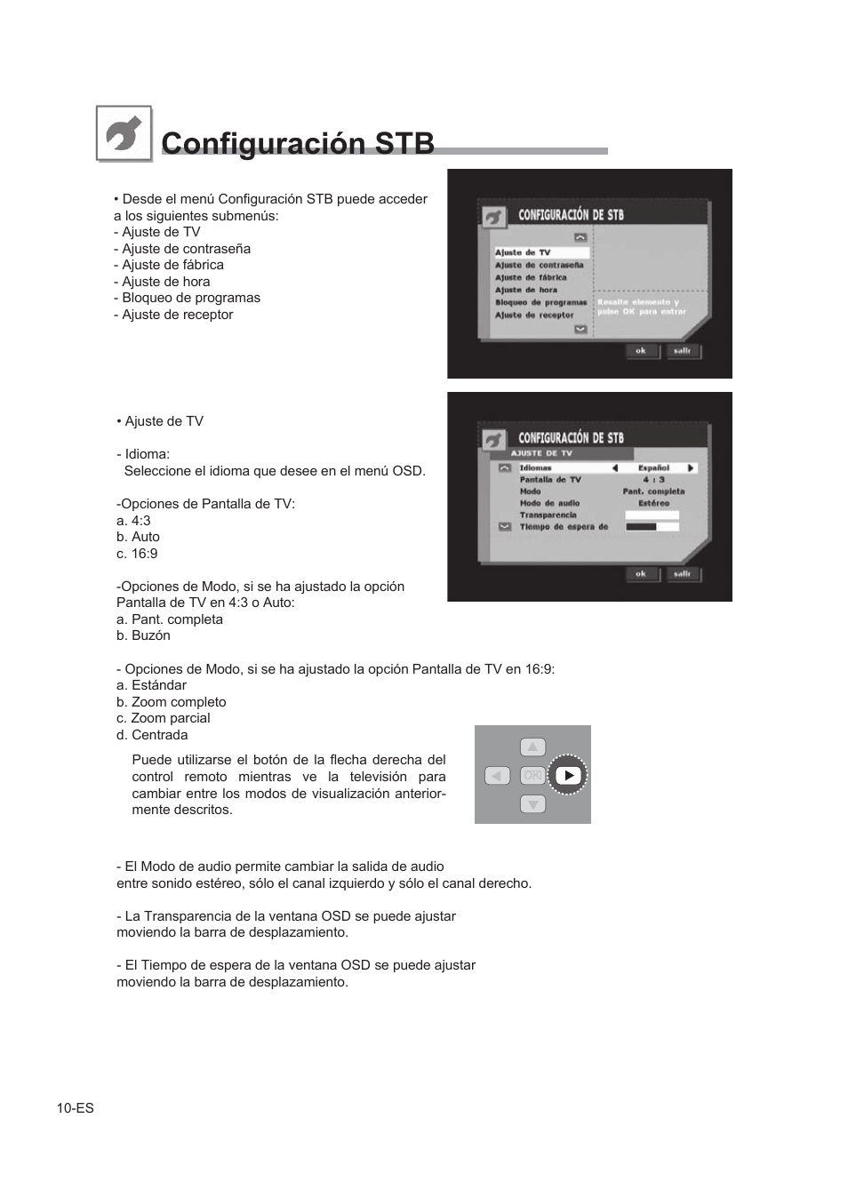 Configuración stb | Alpine TUE-T150DV User Manual | Page 68 / 140