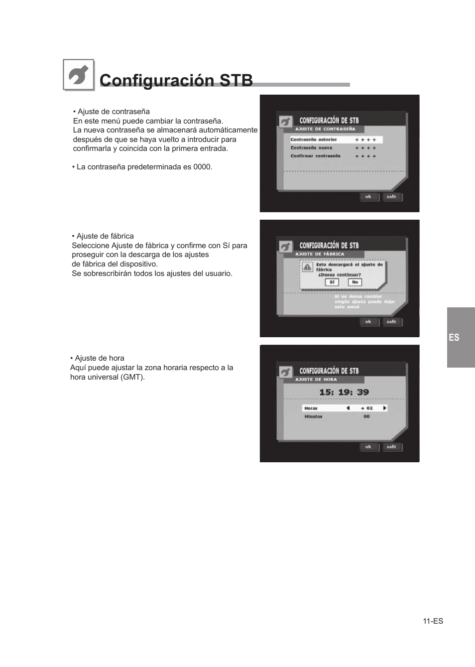 Configuración stb | Alpine TUE-T150DV User Manual | Page 69 / 140