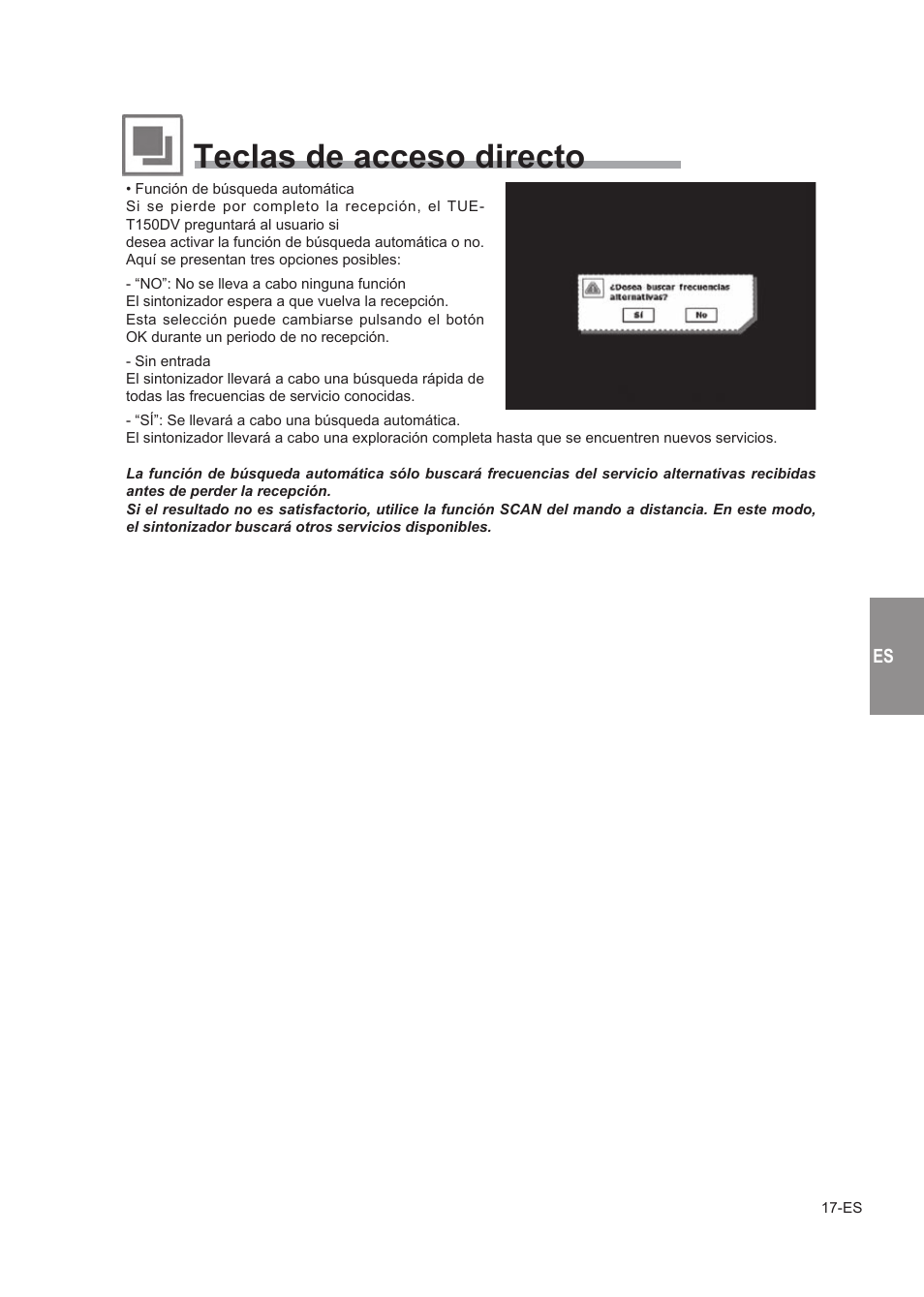 Teclas de acceso directo | Alpine TUE-T150DV User Manual | Page 75 / 140