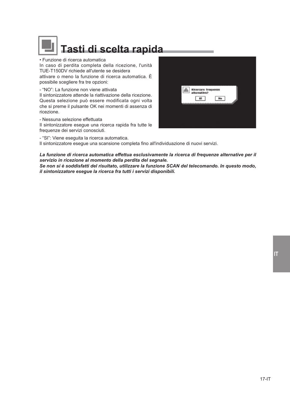 Tasti di scelta rapida | Alpine TUE-T150DV User Manual | Page 95 / 140