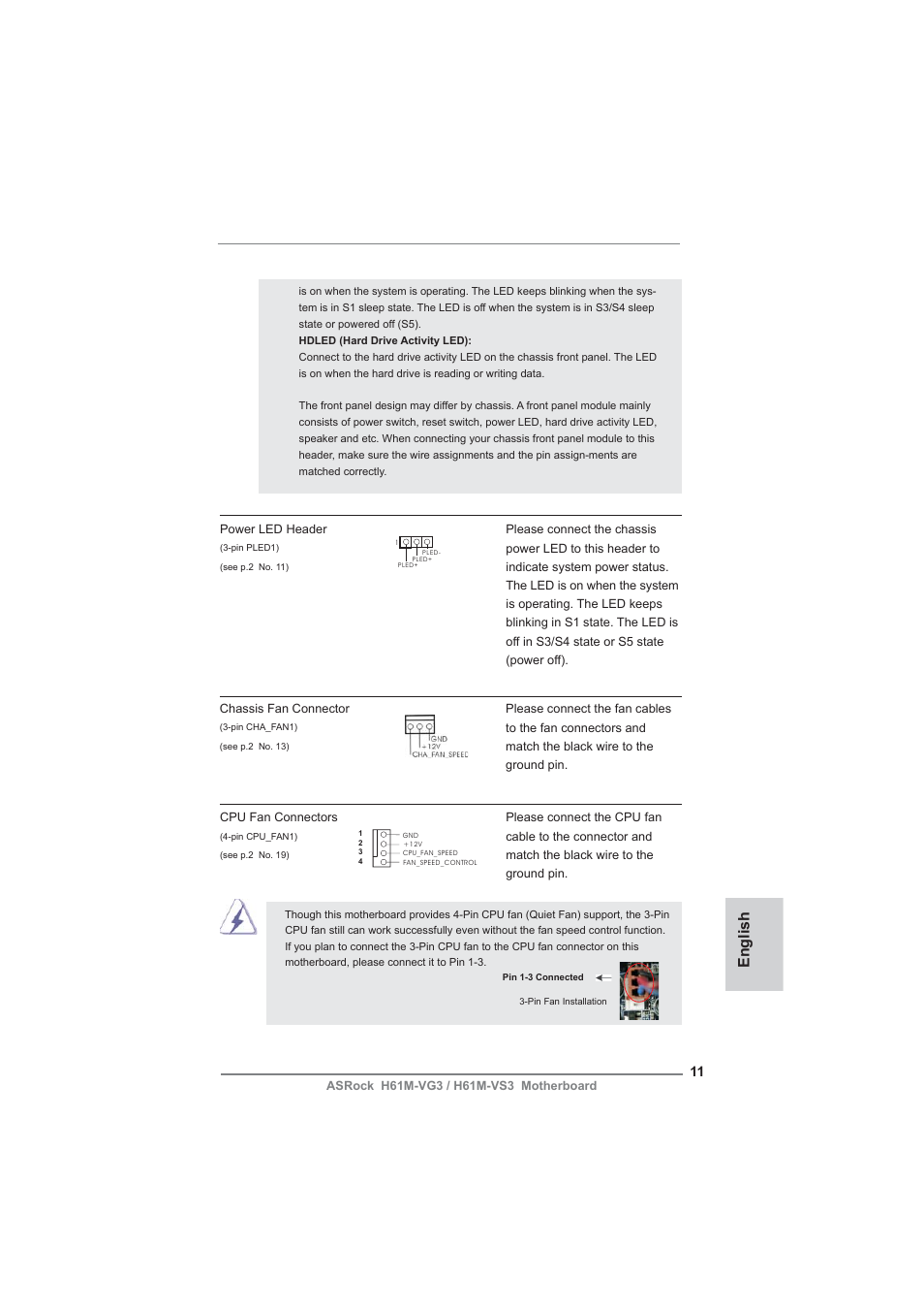 English | ASRock H61M-VG3 User Manual | Page 11 / 48