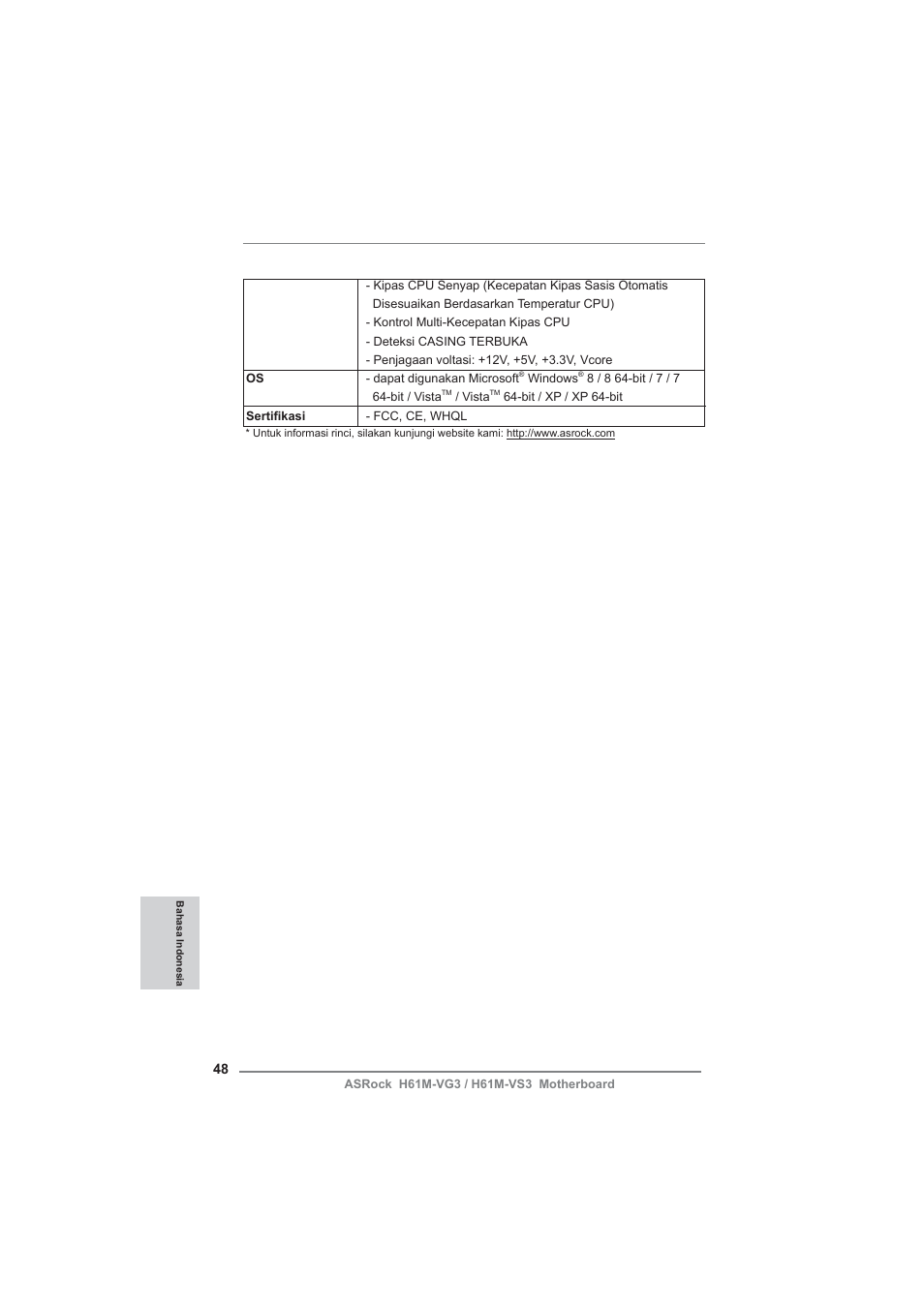 ASRock H61M-VG3 User Manual | Page 48 / 48