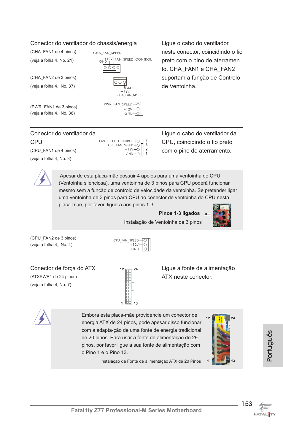 Por tuguês | ASRock Fatal1ty Z77 Professional-M User Manual | Page 153 / 245