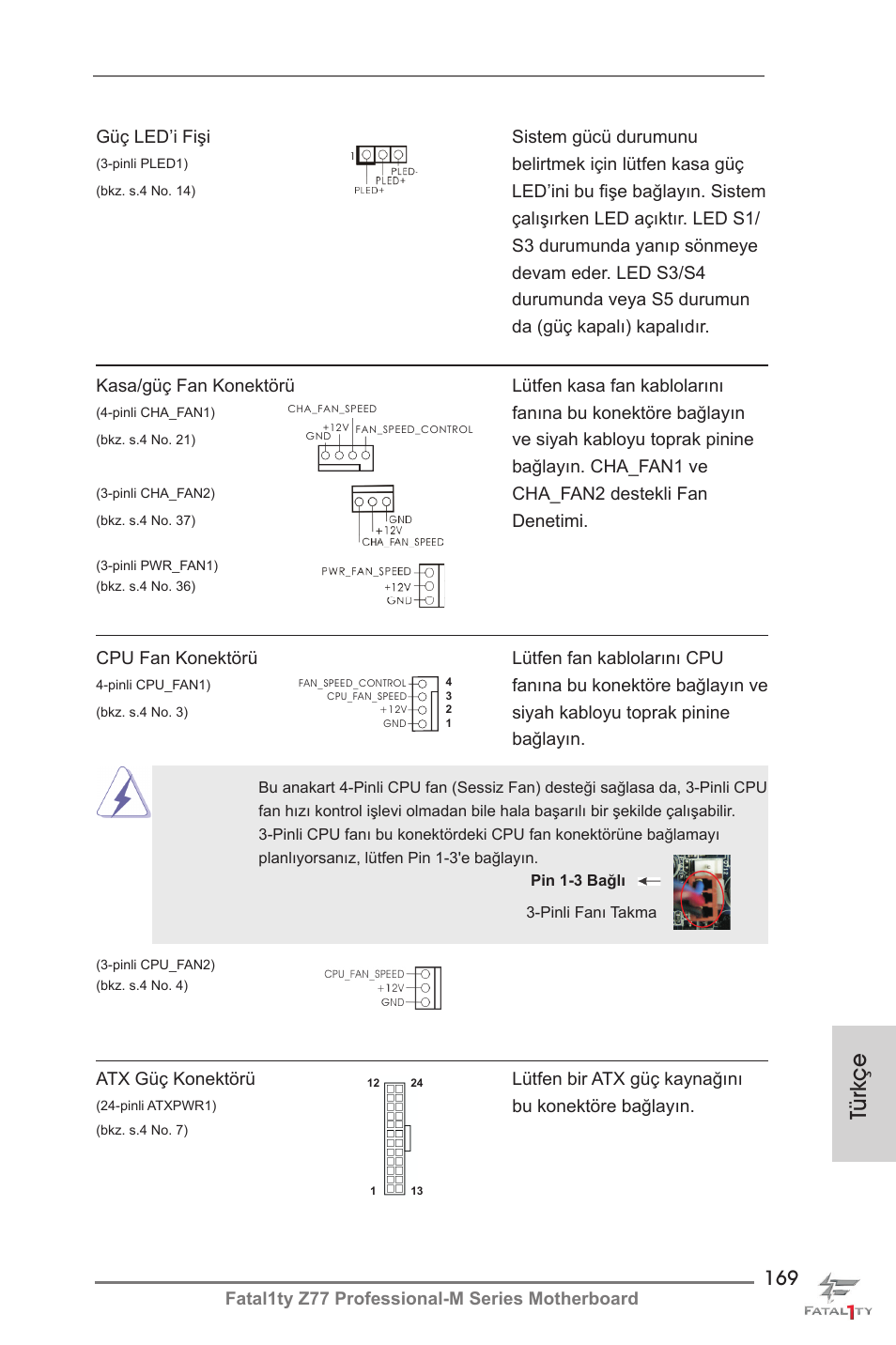 Türkçe | ASRock Fatal1ty Z77 Professional-M User Manual | Page 169 / 245