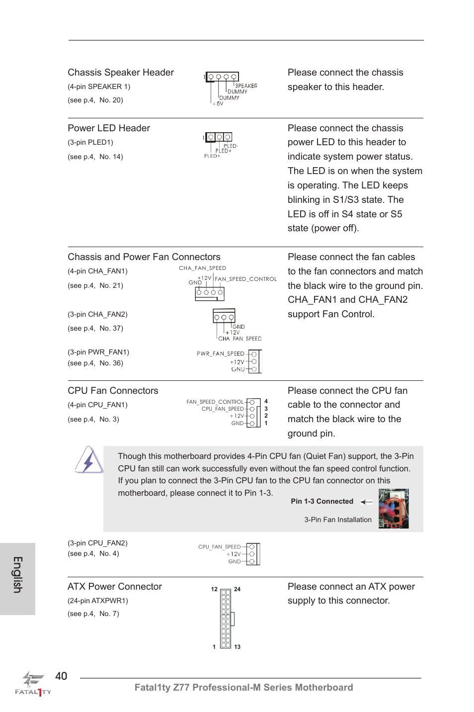 English | ASRock Fatal1ty Z77 Professional-M User Manual | Page 40 / 245