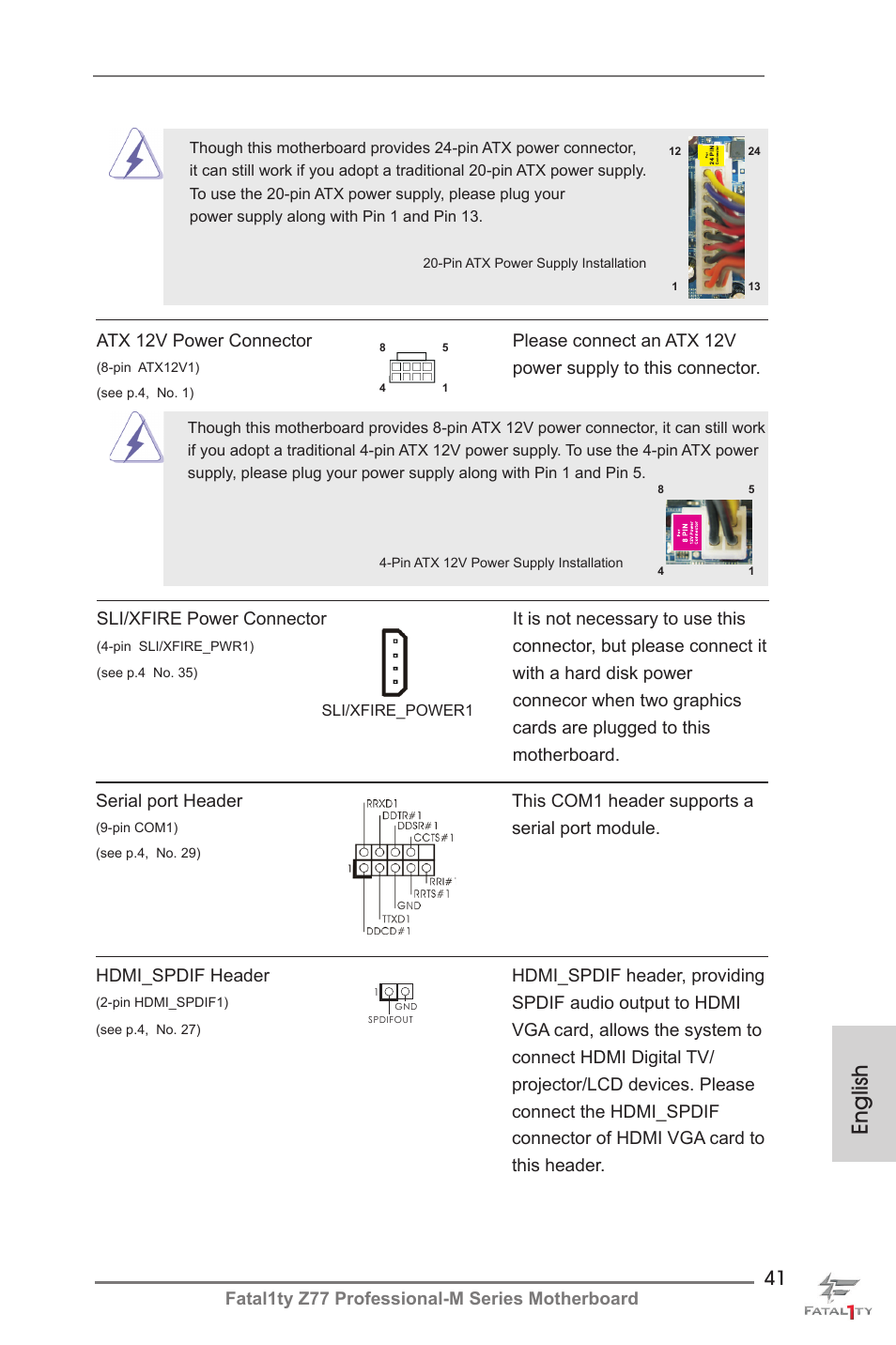 English | ASRock Fatal1ty Z77 Professional-M User Manual | Page 41 / 245