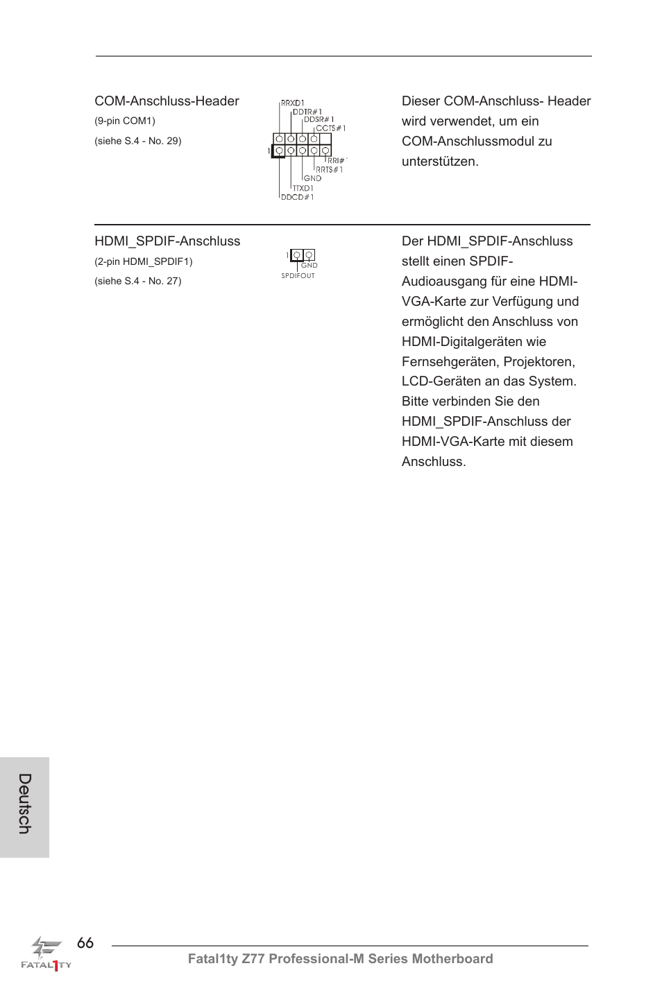 Deutsch | ASRock Fatal1ty Z77 Professional-M User Manual | Page 66 / 245