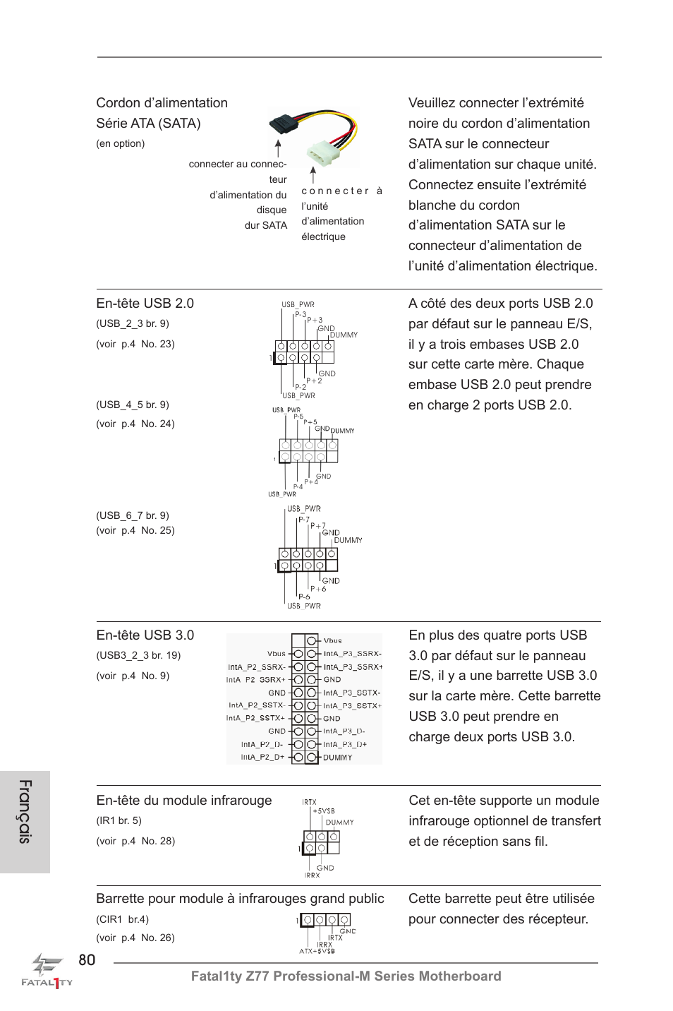 Français | ASRock Fatal1ty Z77 Professional-M User Manual | Page 80 / 245