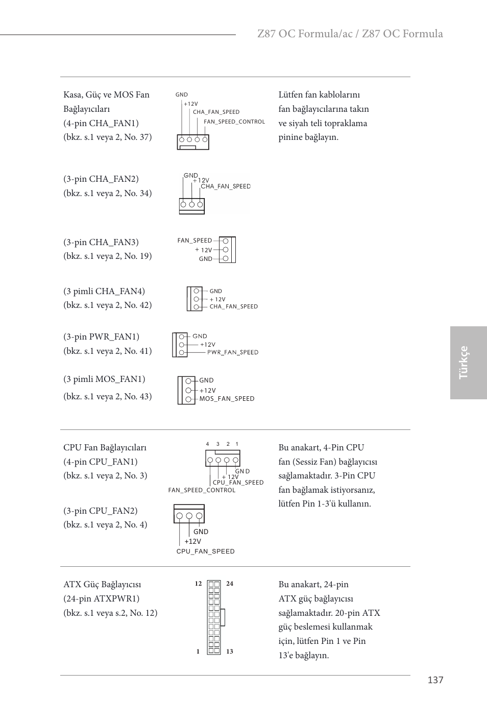 Türk çe, Z87 oc formula/ac / z87 oc formula | ASRock Z87 OC Formula__ac User Manual | Page 139 / 224