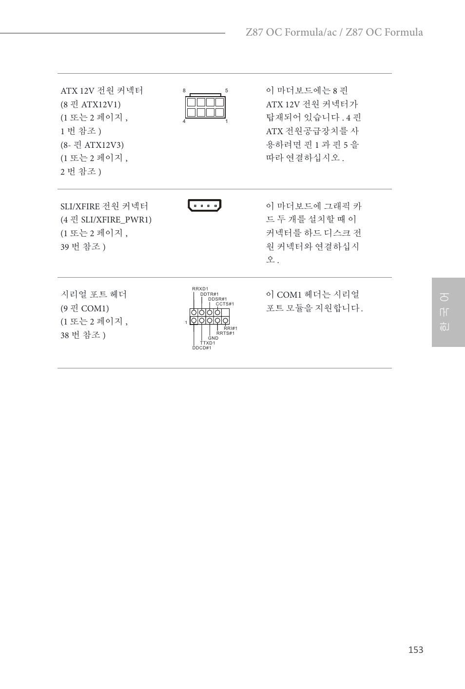 한 국 어, Z87 oc formula/ac / z87 oc formula | ASRock Z87 OC Formula__ac User Manual | Page 155 / 224