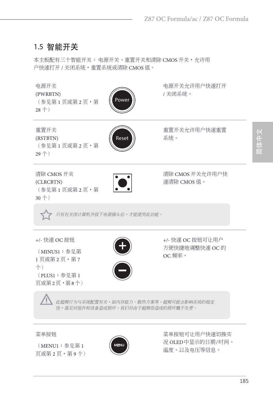 5 智能开关 | ASRock Z87 OC Formula__ac User Manual | Page 187 / 224