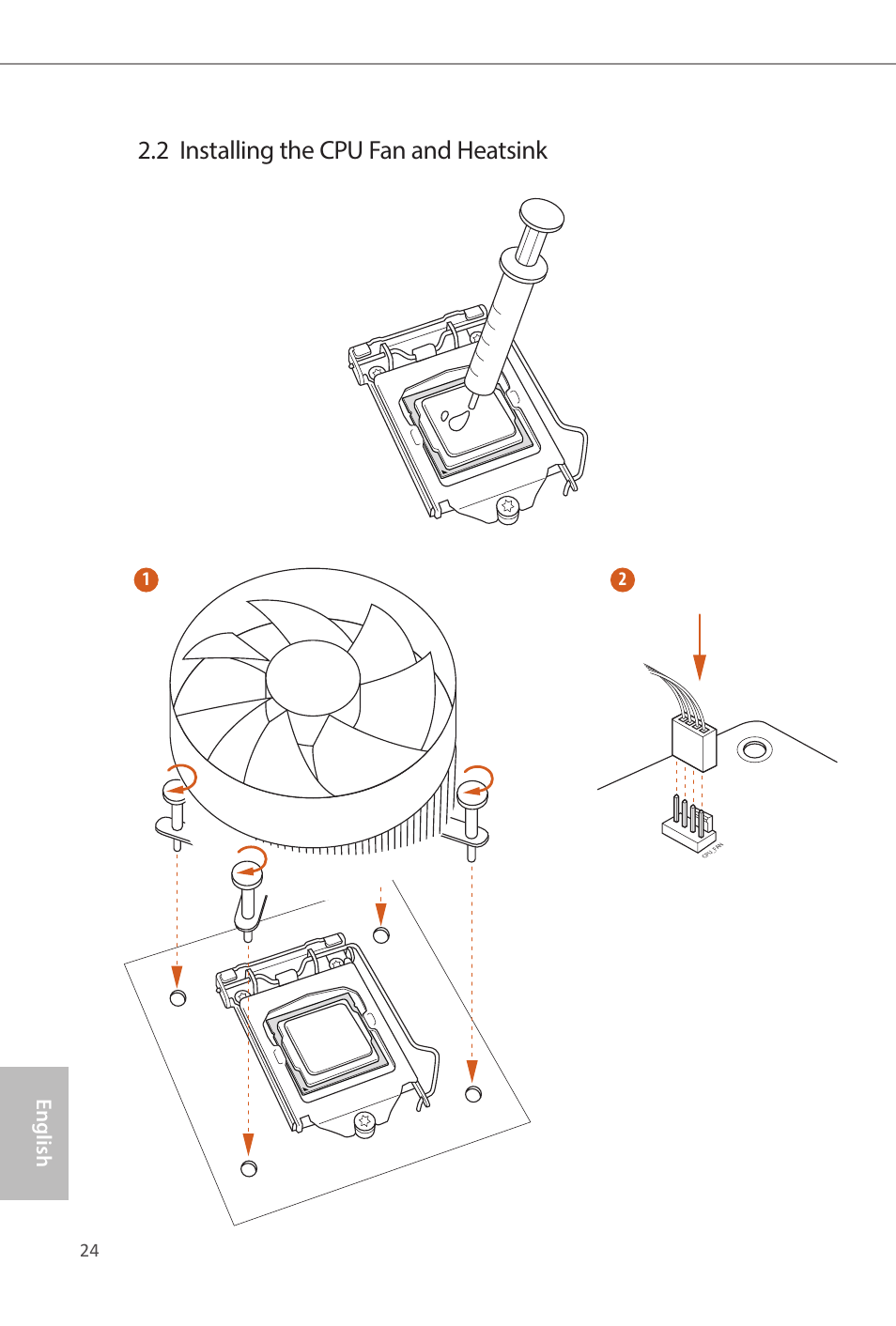 2 installing the cpu fan and heatsink, English | ASRock Z87 OC Formula__ac User Manual | Page 26 / 224