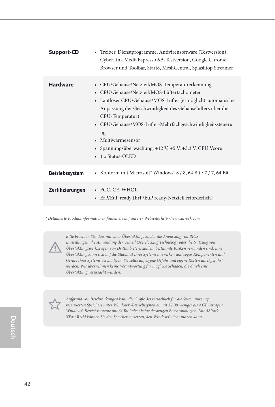 Deutsch | ASRock Z87 OC Formula__ac User Manual | Page 44 / 224