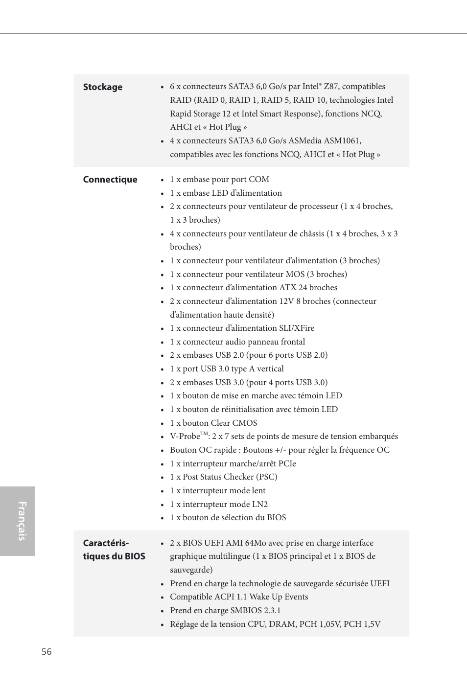 Fr ançais français | ASRock Z87 OC Formula__ac User Manual | Page 58 / 224