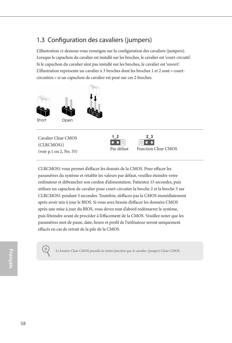 3 configuration des cavaliers (jumpers) | ASRock Z87 OC Formula__ac User Manual | Page 60 / 224