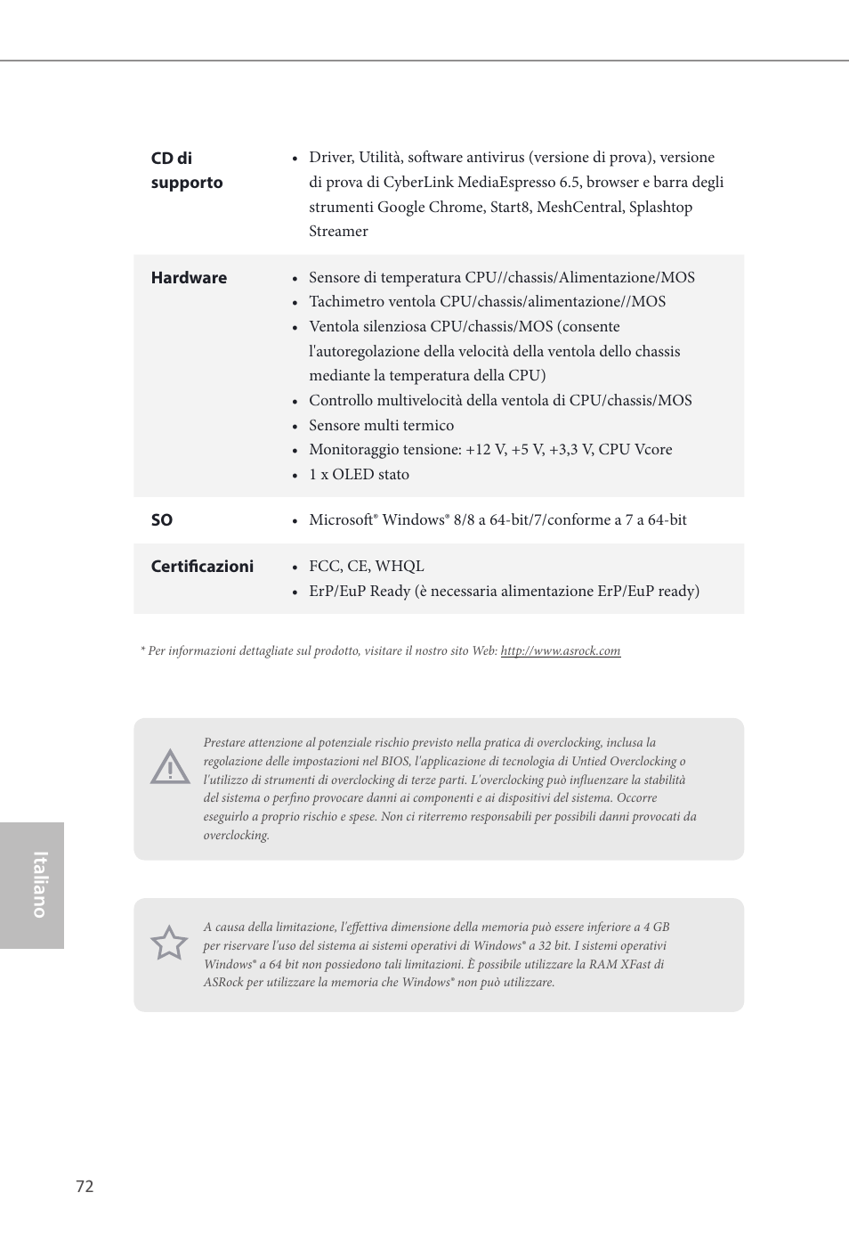 Italiano | ASRock Z87 OC Formula__ac User Manual | Page 74 / 224