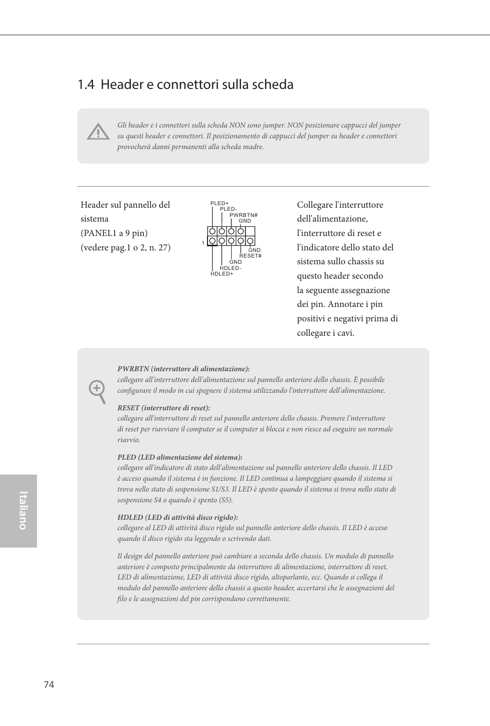 4 header e connettori sulla scheda, Italiano | ASRock Z87 OC Formula__ac User Manual | Page 76 / 224