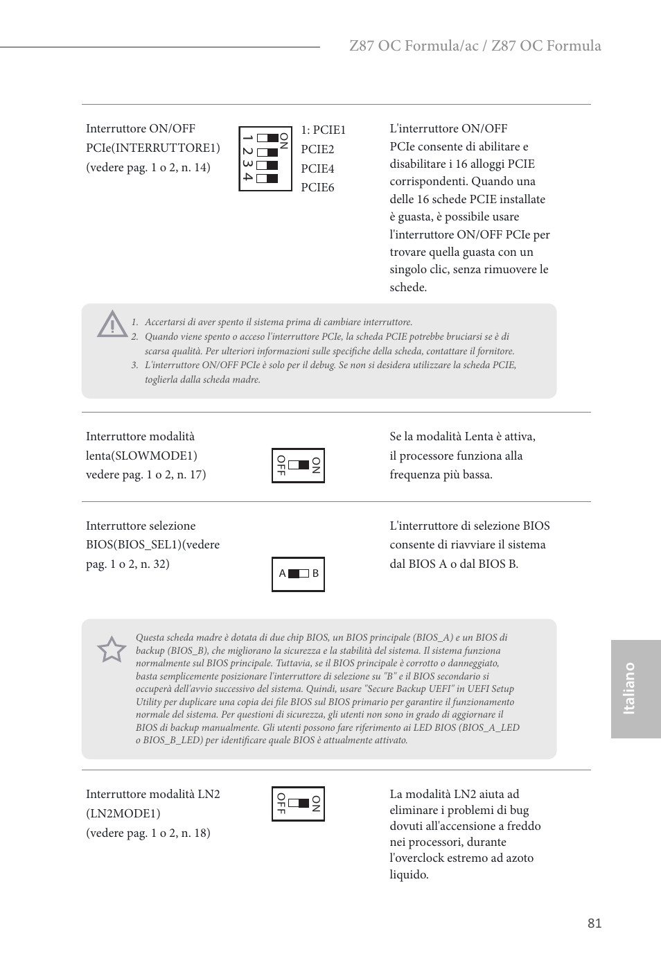 Italiano, Z87 oc formula/ac / z87 oc formula | ASRock Z87 OC Formula__ac User Manual | Page 83 / 224