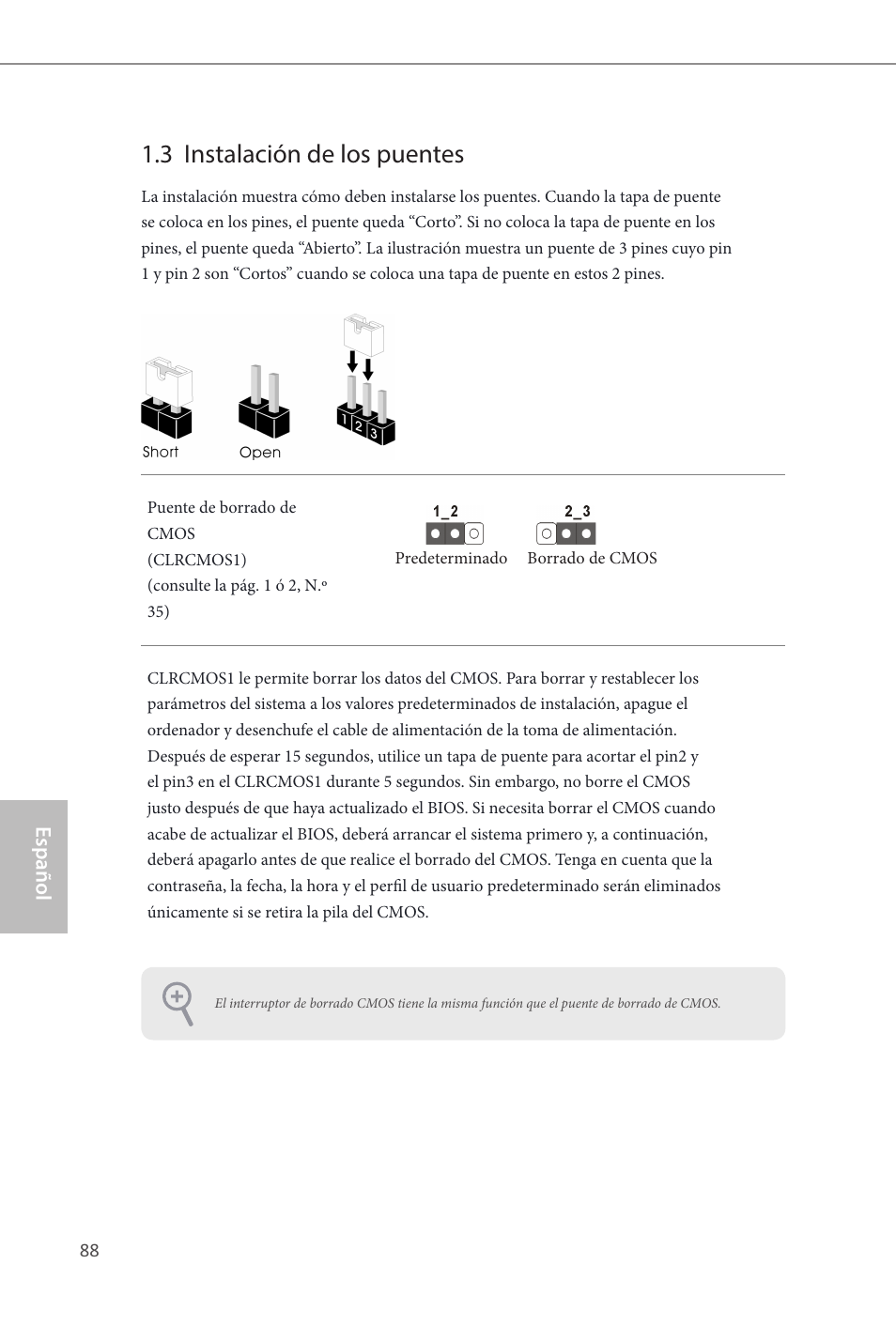 3 instalación de los puentes, Español | ASRock Z87 OC Formula__ac User Manual | Page 90 / 224