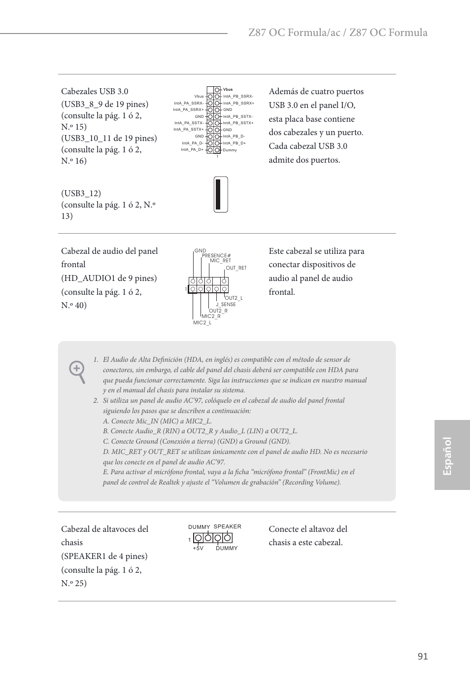 Español, Z87 oc formula/ac / z87 oc formula | ASRock Z87 OC Formula__ac User Manual | Page 93 / 224