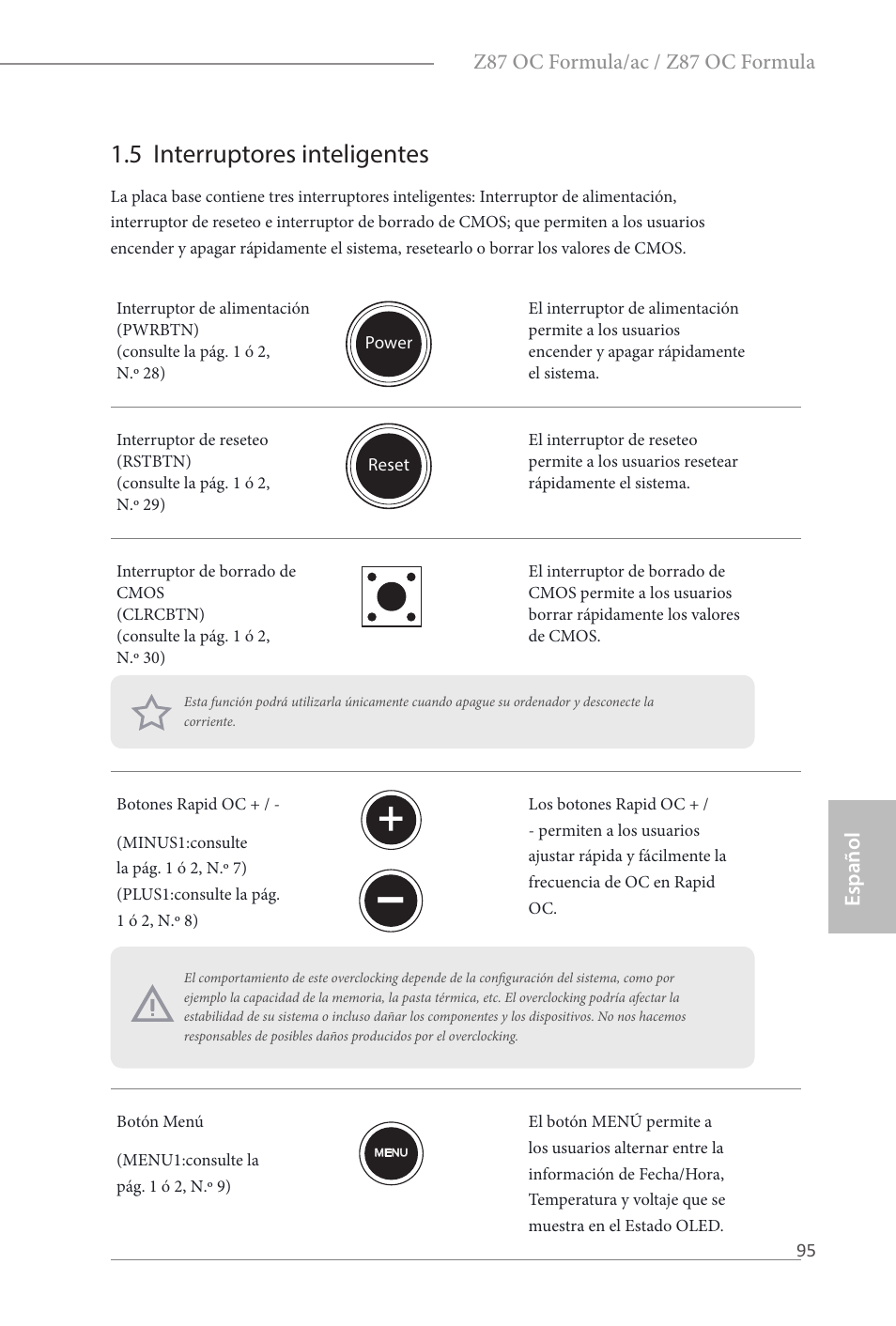 5 interruptores inteligentes | ASRock Z87 OC Formula__ac User Manual | Page 97 / 224