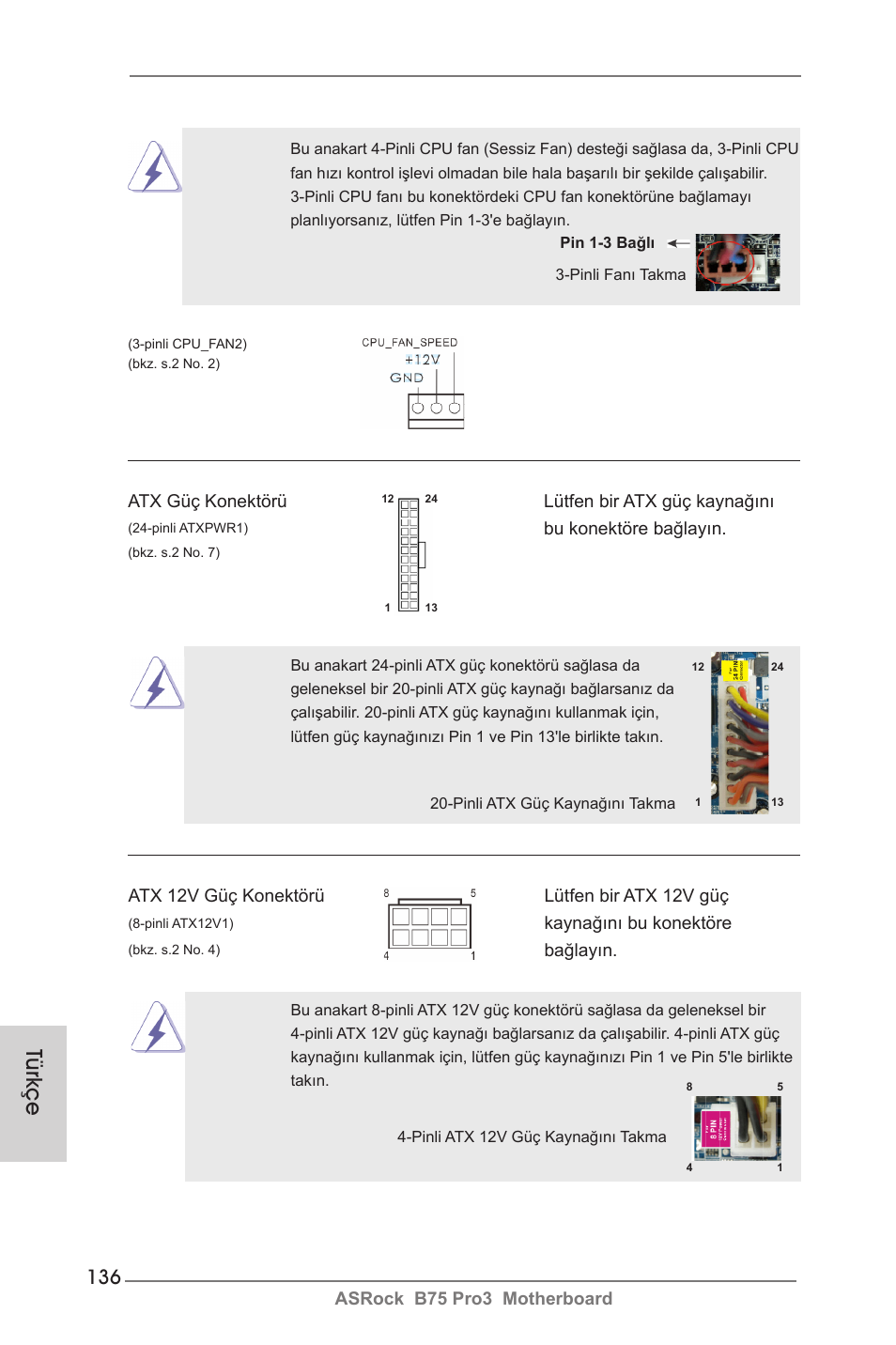 Türkçe | ASRock B75 Pro3 User Manual | Page 136 / 205