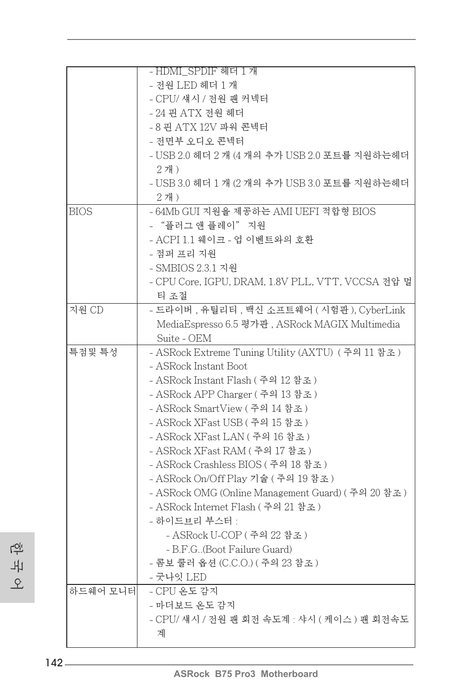 한 국 어 | ASRock B75 Pro3 User Manual | Page 142 / 205