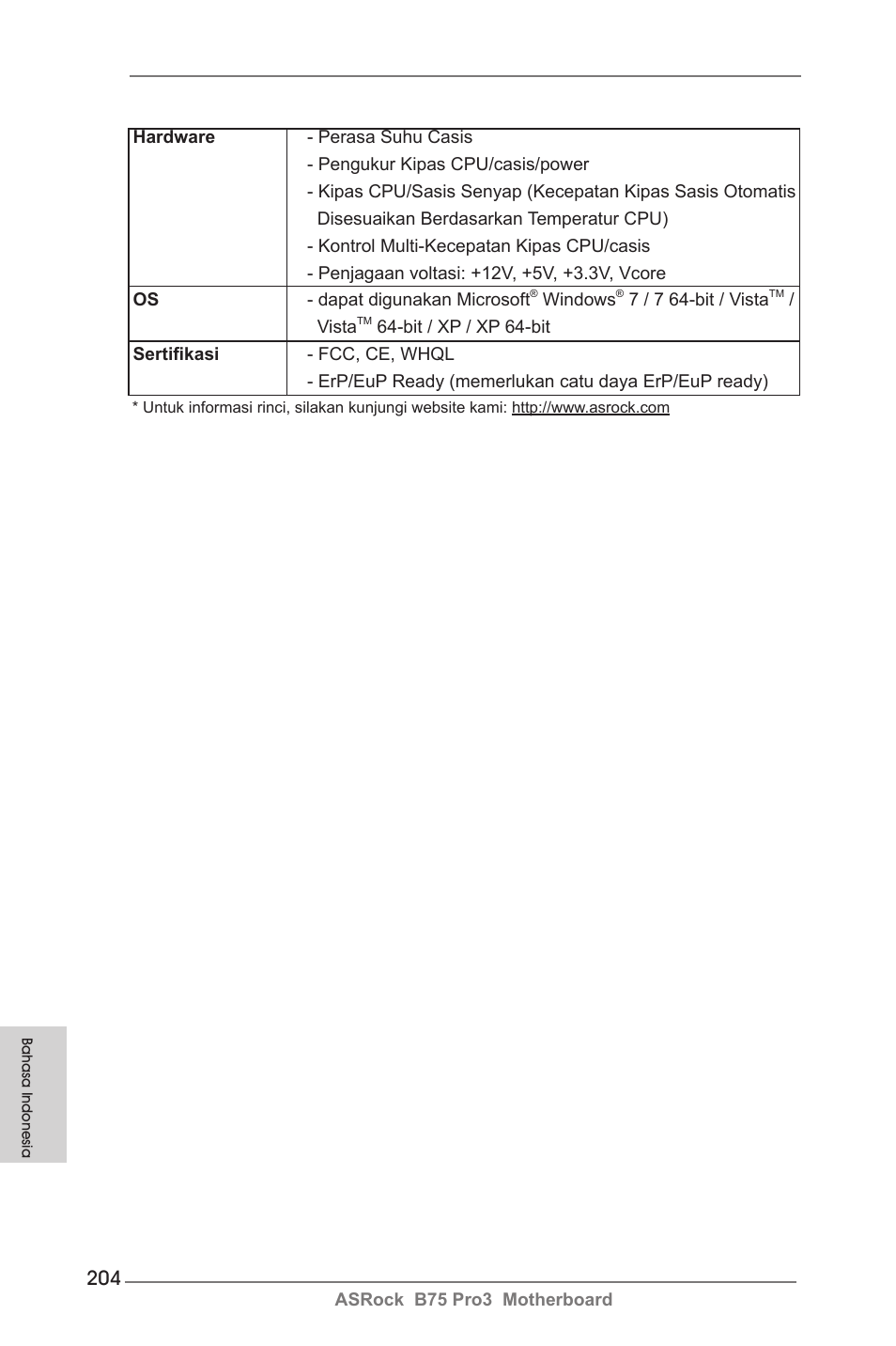 ASRock B75 Pro3 User Manual | Page 204 / 205