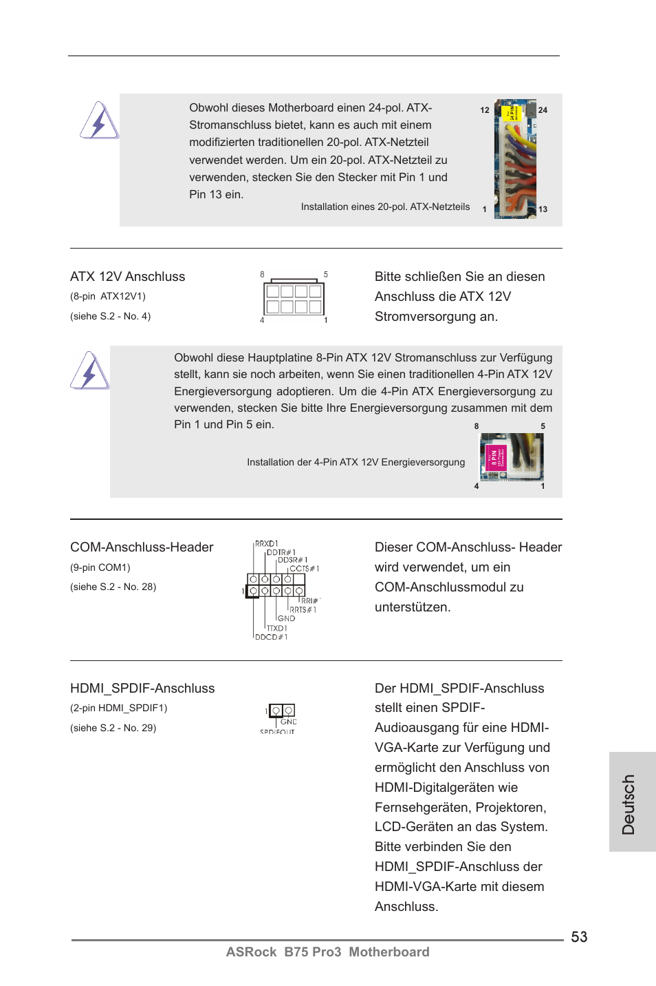 Deutsch | ASRock B75 Pro3 User Manual | Page 53 / 205
