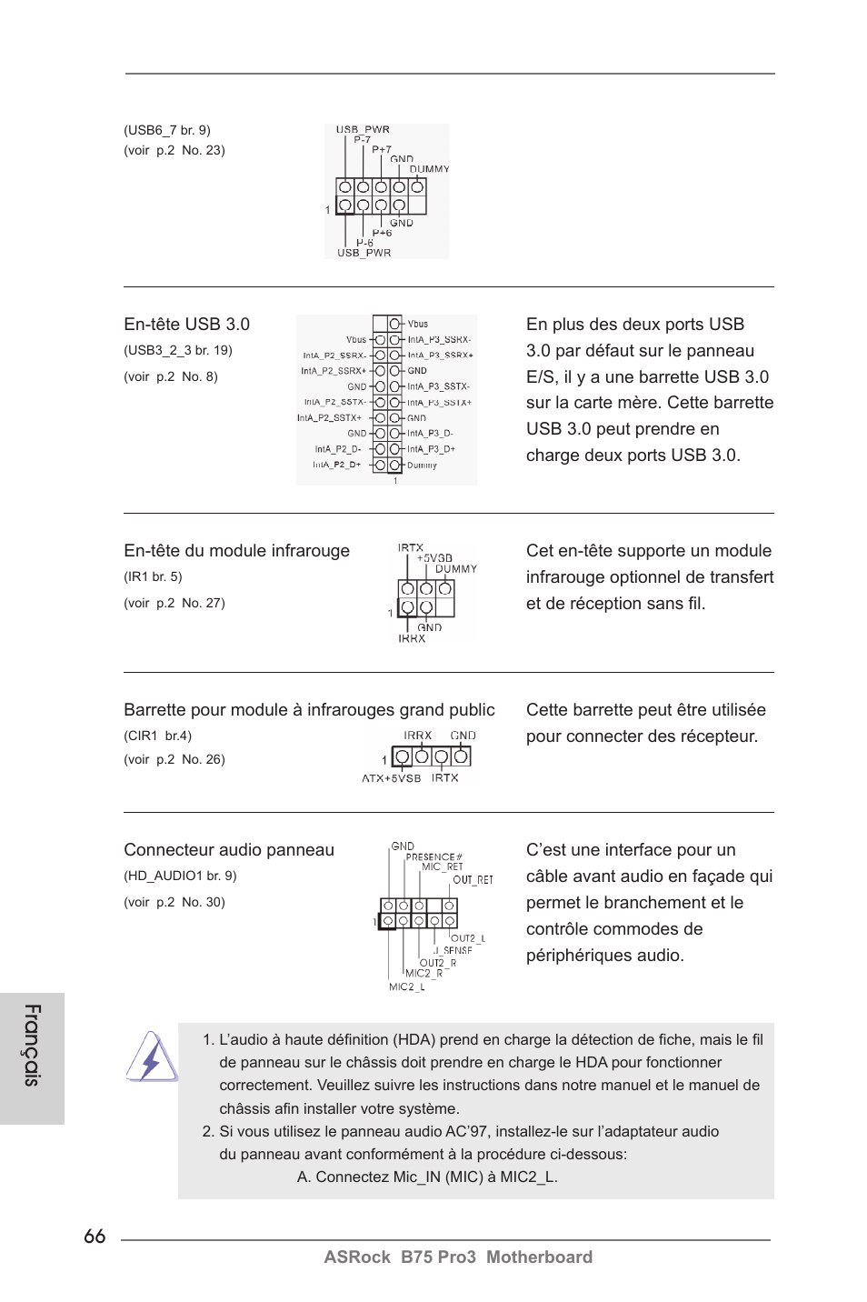 Français | ASRock B75 Pro3 User Manual | Page 66 / 205