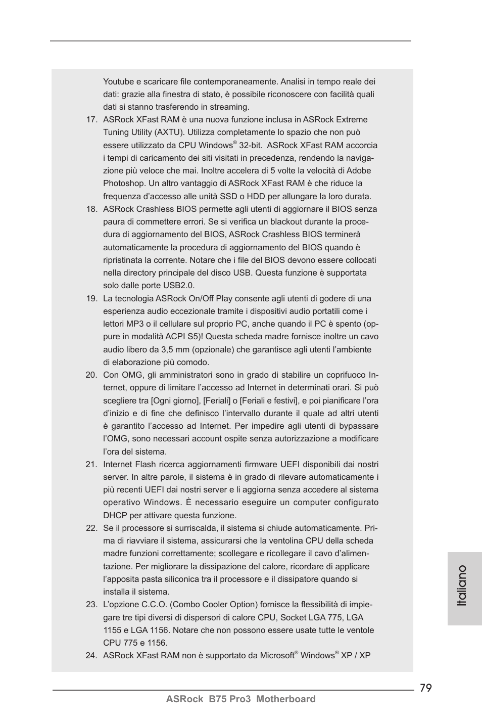 Italiano | ASRock B75 Pro3 User Manual | Page 79 / 205