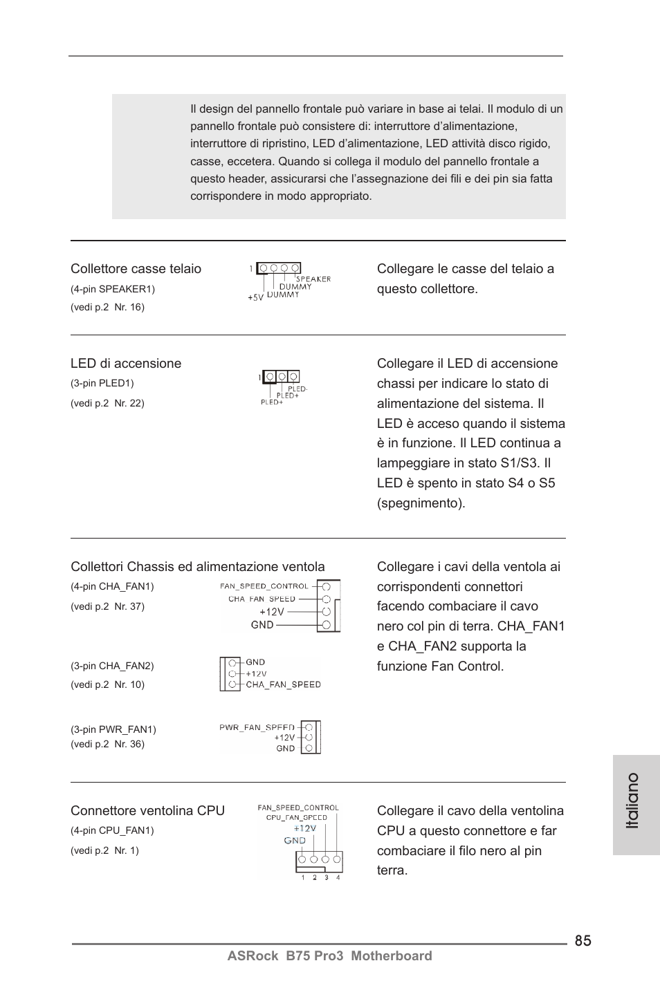 Italiano | ASRock B75 Pro3 User Manual | Page 85 / 205