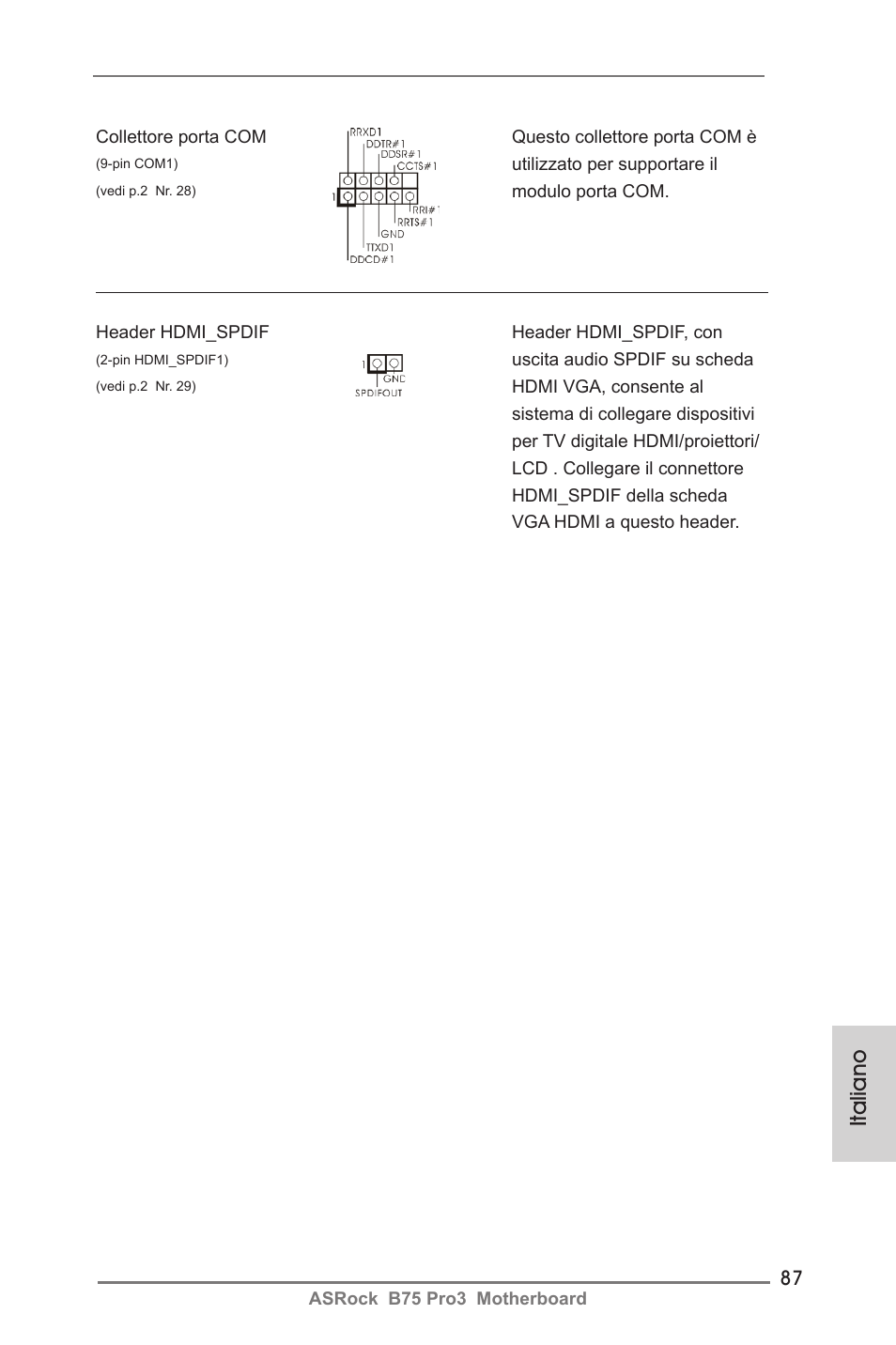 Italiano | ASRock B75 Pro3 User Manual | Page 87 / 205