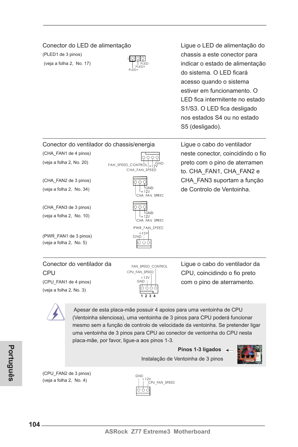 Português | ASRock Z77 Extreme3 User Manual | Page 104 / 169