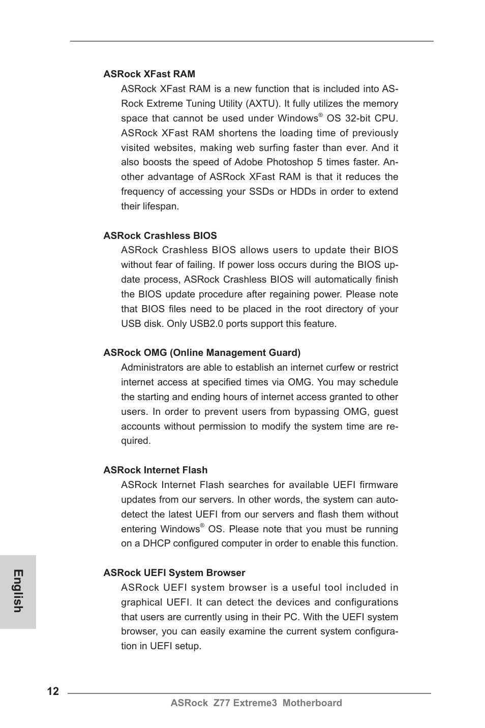 English | ASRock Z77 Extreme3 User Manual | Page 12 / 169