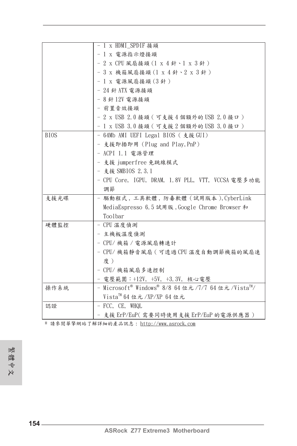 繁體中文 | ASRock Z77 Extreme3 User Manual | Page 154 / 169