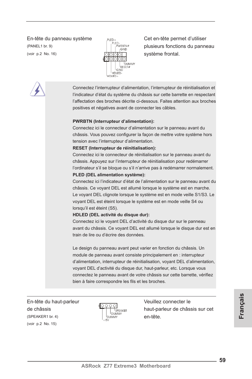 Français | ASRock Z77 Extreme3 User Manual | Page 59 / 169