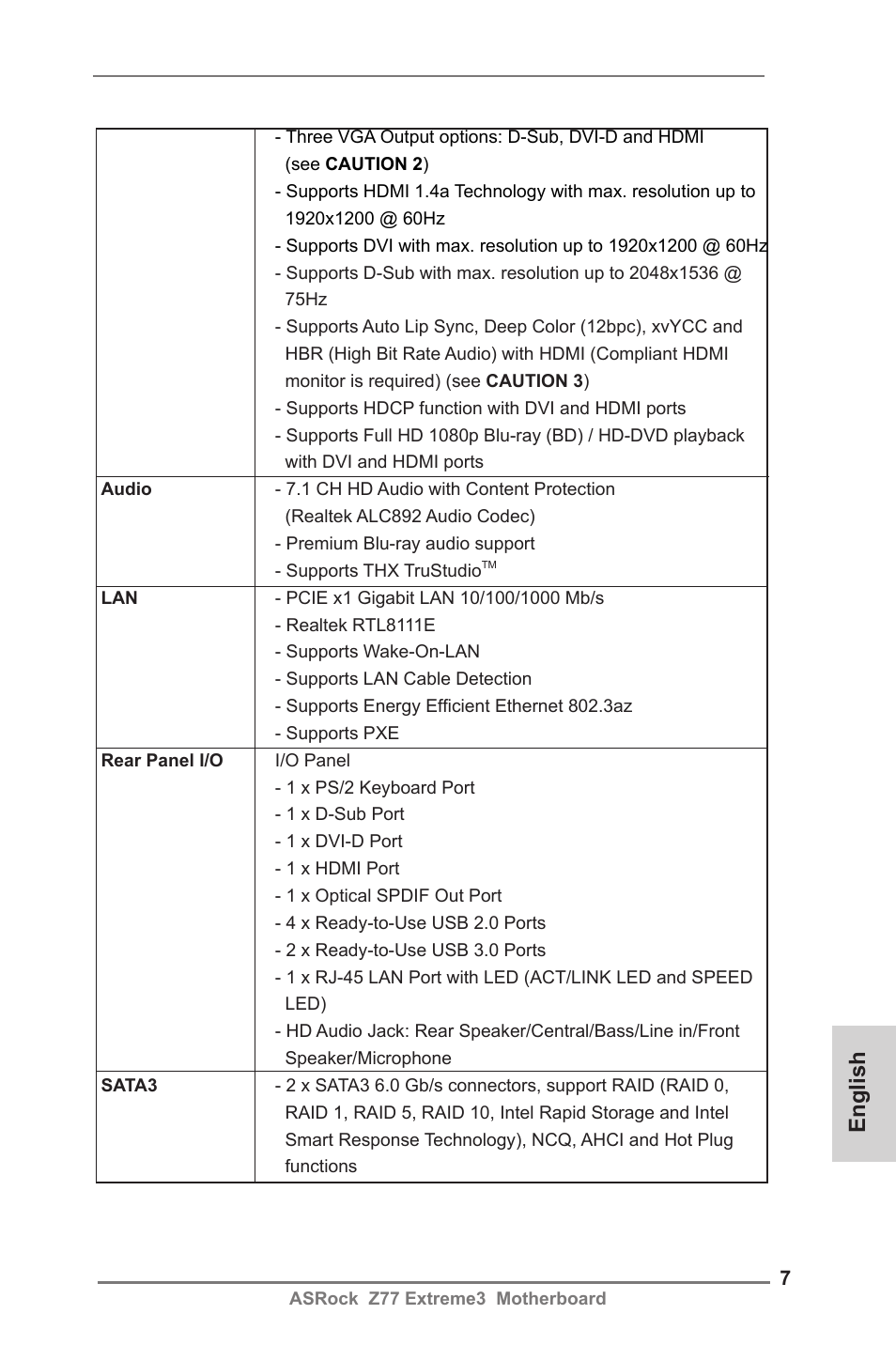 English | ASRock Z77 Extreme3 User Manual | Page 7 / 169