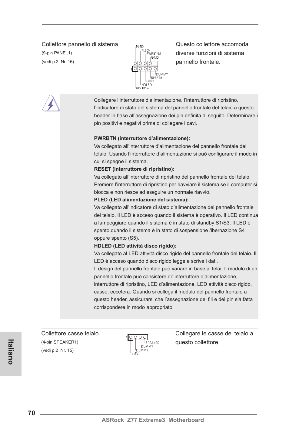 Italiano | ASRock Z77 Extreme3 User Manual | Page 70 / 169